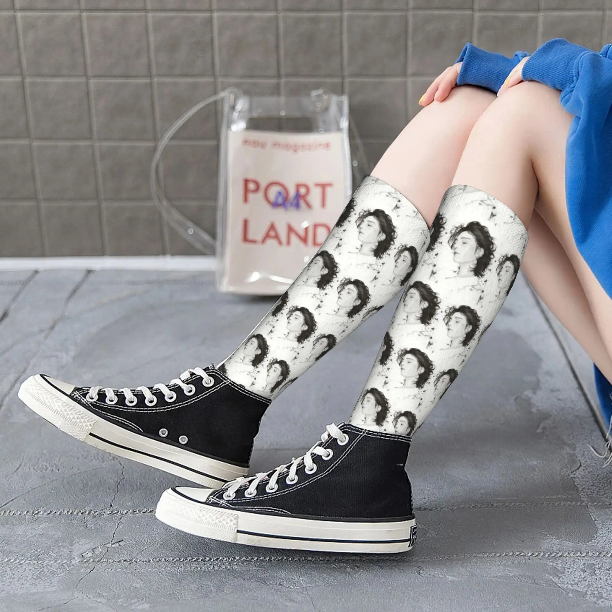 Medias de tripulación para todas las estaciones Agust D Set Me Free calcetines Harajuku moda Hip Hop calcetines largos accesorios para hombres mujeres regalos