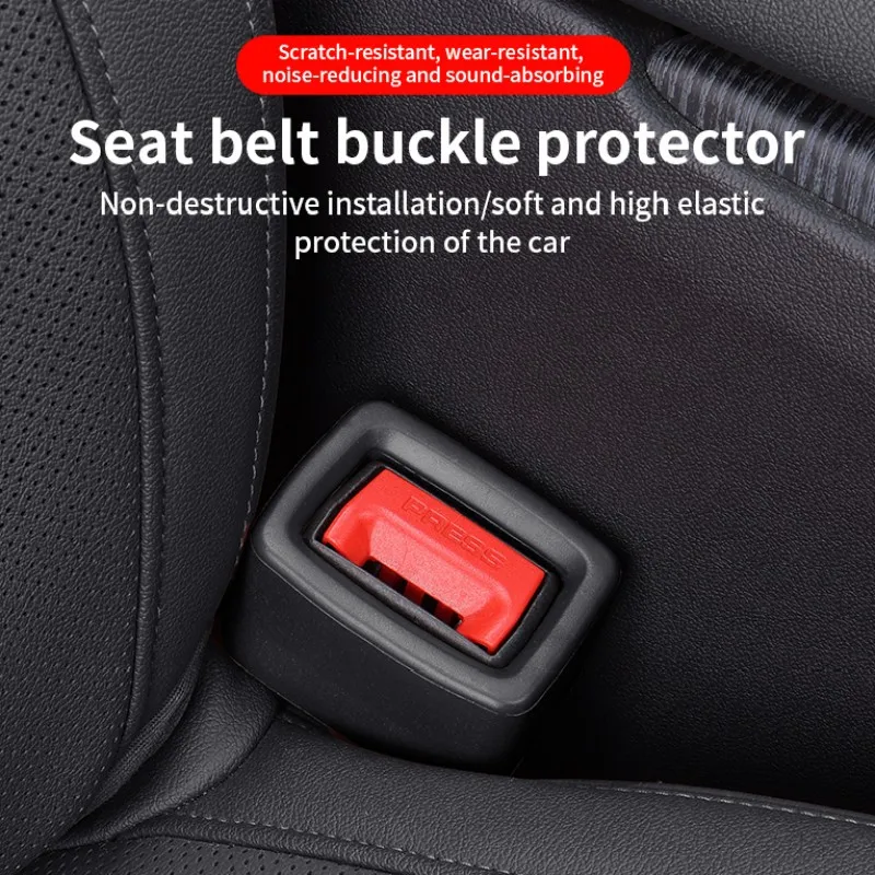 Car Seat Safety Belt Button Insertion Card Upright Device Cover Kit，Anti-wear Holder Cover，For Most Car Models Interior Supplies