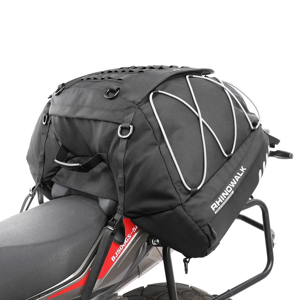 

Motorcycle Bag Waterproof 35L-50L Motor Tail Back Seat Bag Expandable Large Capacity Cargo Bag Outdoor Travel Luggage