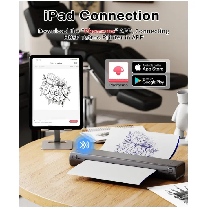 Tattoo Printer phomemo Wireless NO INK Tattoo Stencil Thermal Copier Printer Tattoo Transfer Machine