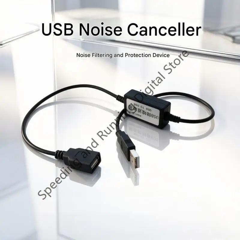 USB Noise Filter Speaker Line Ground Loop Noise Isolator Eliminate for Car Stereo System Home Stereo