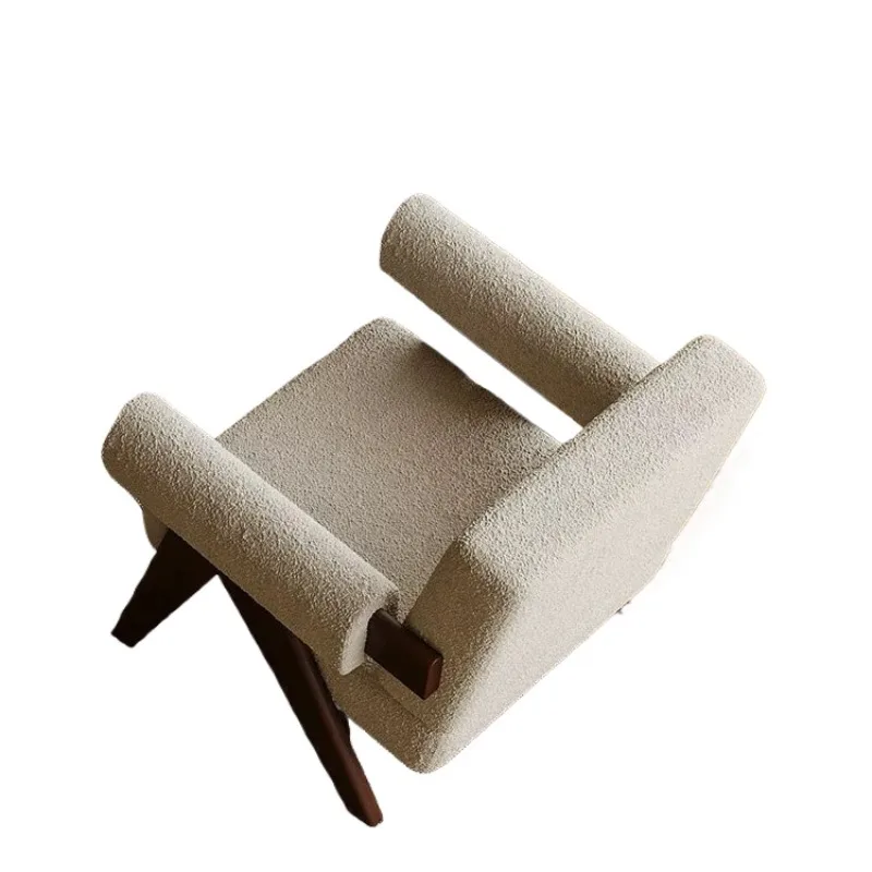 

Medieval Solid Wood Hotel B & B Living Room Balcony Sofa Wabi Wind Single Sofa Chair Leisure