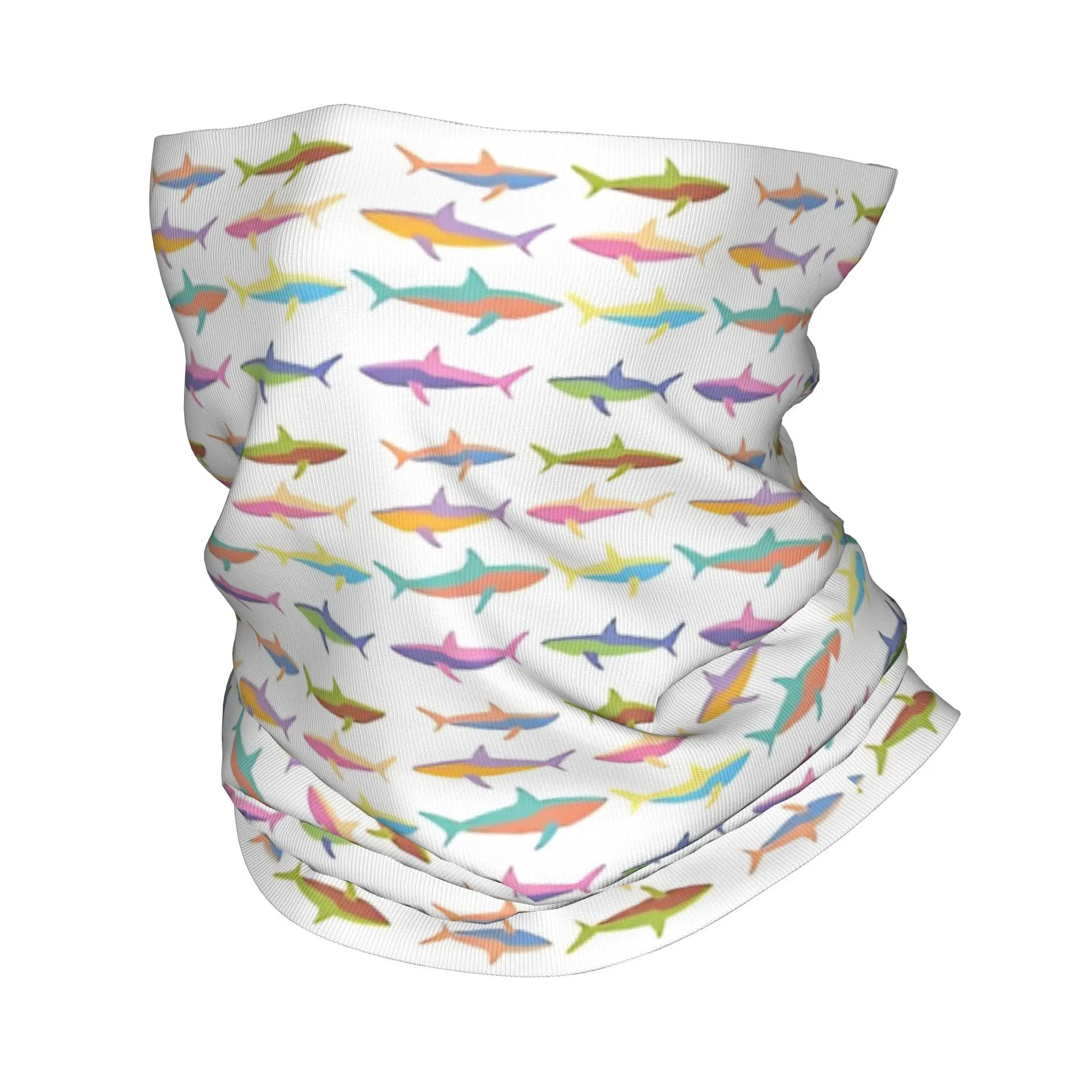 Tiburón Arco Iris Bandana cuello polaina impreso ballena estrellada tiburones máscara bufanda multifuncional diadema senderismo Unisex adulto invierno