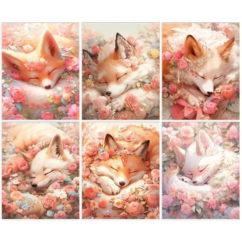 

CHENISTORY Paint By Numbers For Adults Fox Handpainted DIY Picture By Number Animal Drawing On Canvas Home Decoration Gift