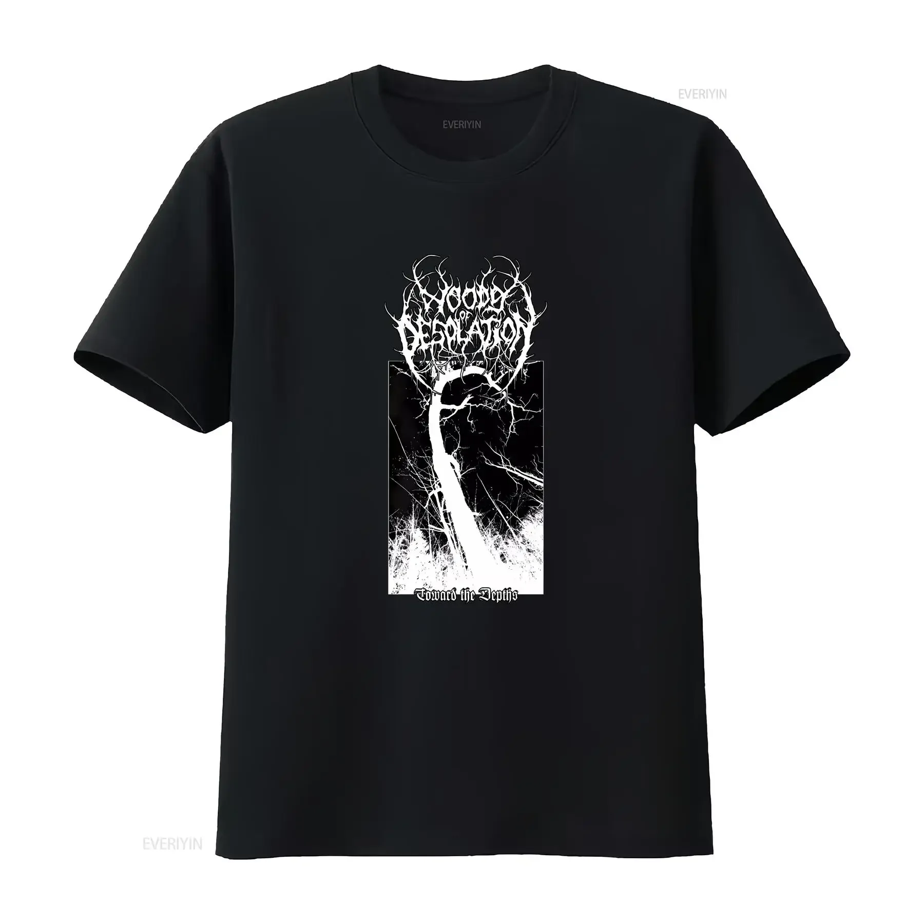 เสื้อยืดนัทว์วูดส์ออฟเดโซลิชั่น ทูเวิร์ดเดอะดีพส์ แบล็คเมทัล มิวสิค ไซส์ S-4XL วินเทจ ลุคสตรีทแวร์ผู้ชาย ผ้าสเตรช