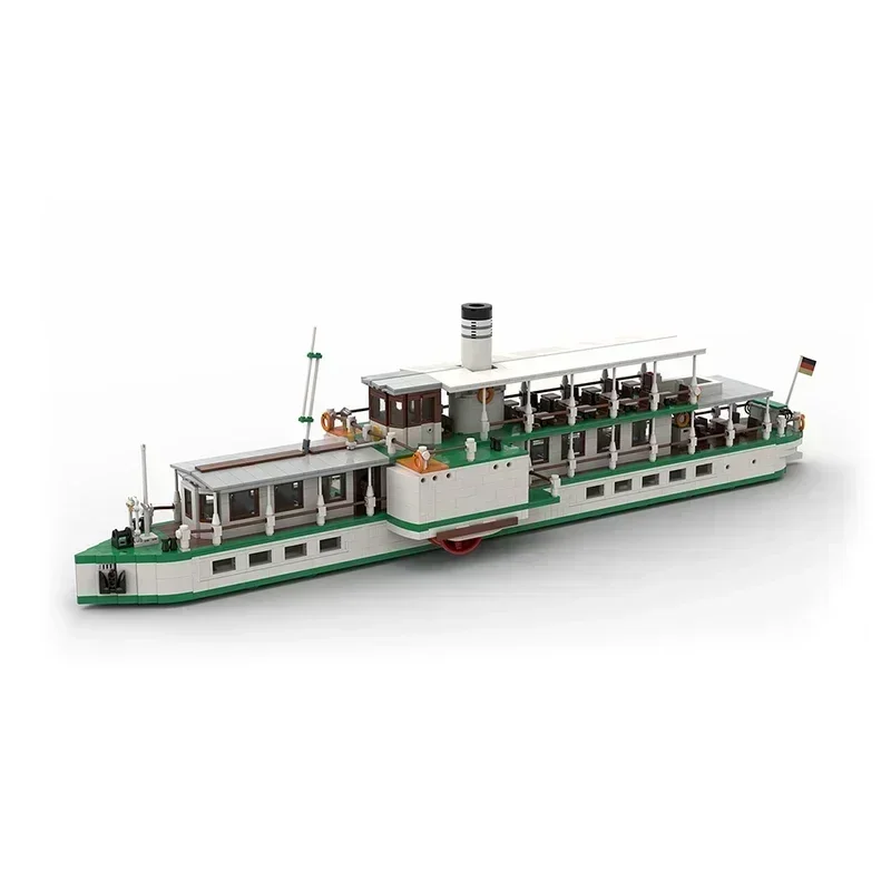 Bloques de construcción Moc, modelo de barco de transporte de puerto, tecnología de barco de vapor Axony, bloques modulares, regalos, juguetes de Navidad, conjuntos DIY de montaje