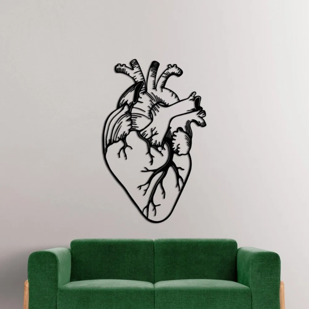 Iron Heart Metal Wall Art, Anatomical Home Decor, Unique Holiday Gift