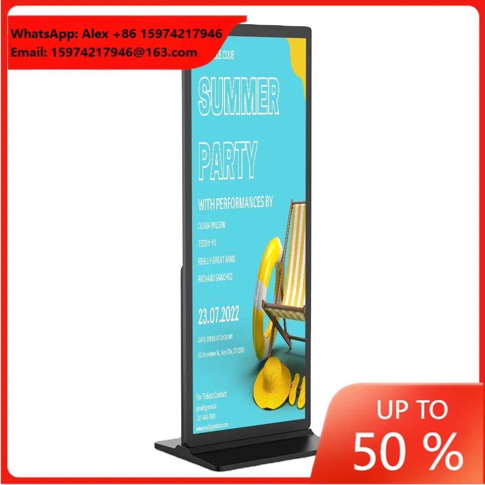 OEM Indoor Interactive LCD Totem Kiosk Touch Screen Floor-Standing Advertising Video Player Digital Signage For Retail Store