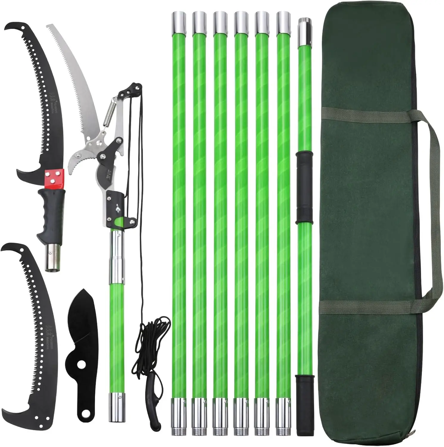

27ft Extendable Tree Pruner Pole Saw for Manual Branch Trimming, Adjustable Garden Lopper Tool