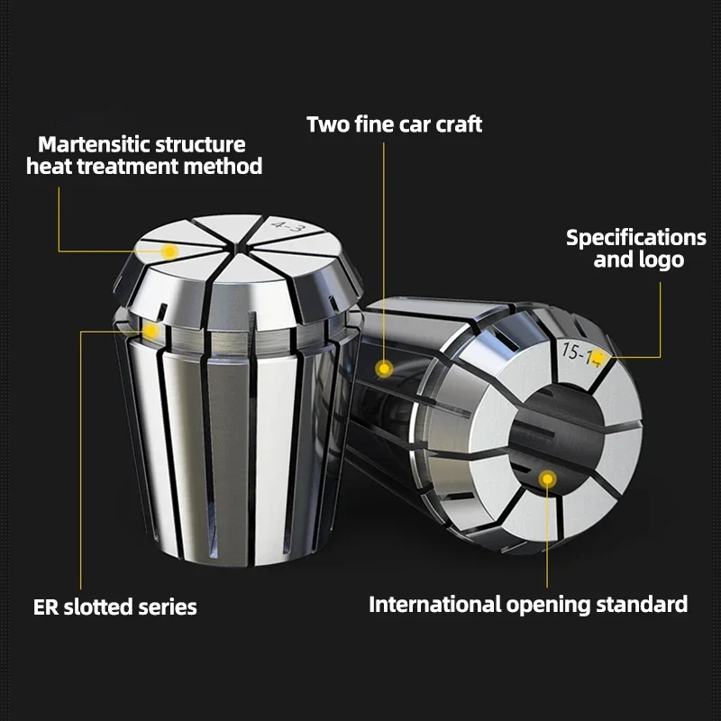 1PC ER11 ER16 ER20 ER25 ER32 AA High Precision 0.015 0.005-0.008 mm Spring Collet Suitable Engraving Machine Spindle CNC