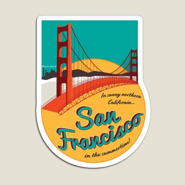 

Retro San Francisco Sticker Magnet Colorful Home Baby Stickers Holder Toy Refrigerator Kids Cute Children Decor