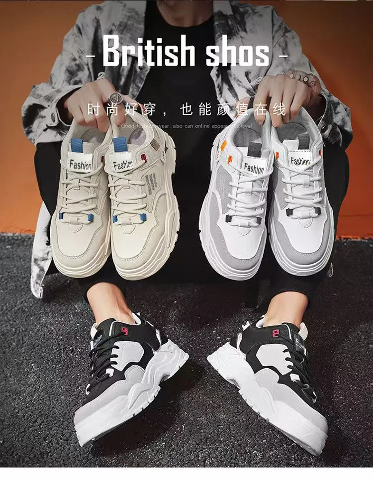 Men's Height Increasing Waterproof Leather Platform Sneakers 2026 All Mat Outdoor Office Working Casual Footwear
