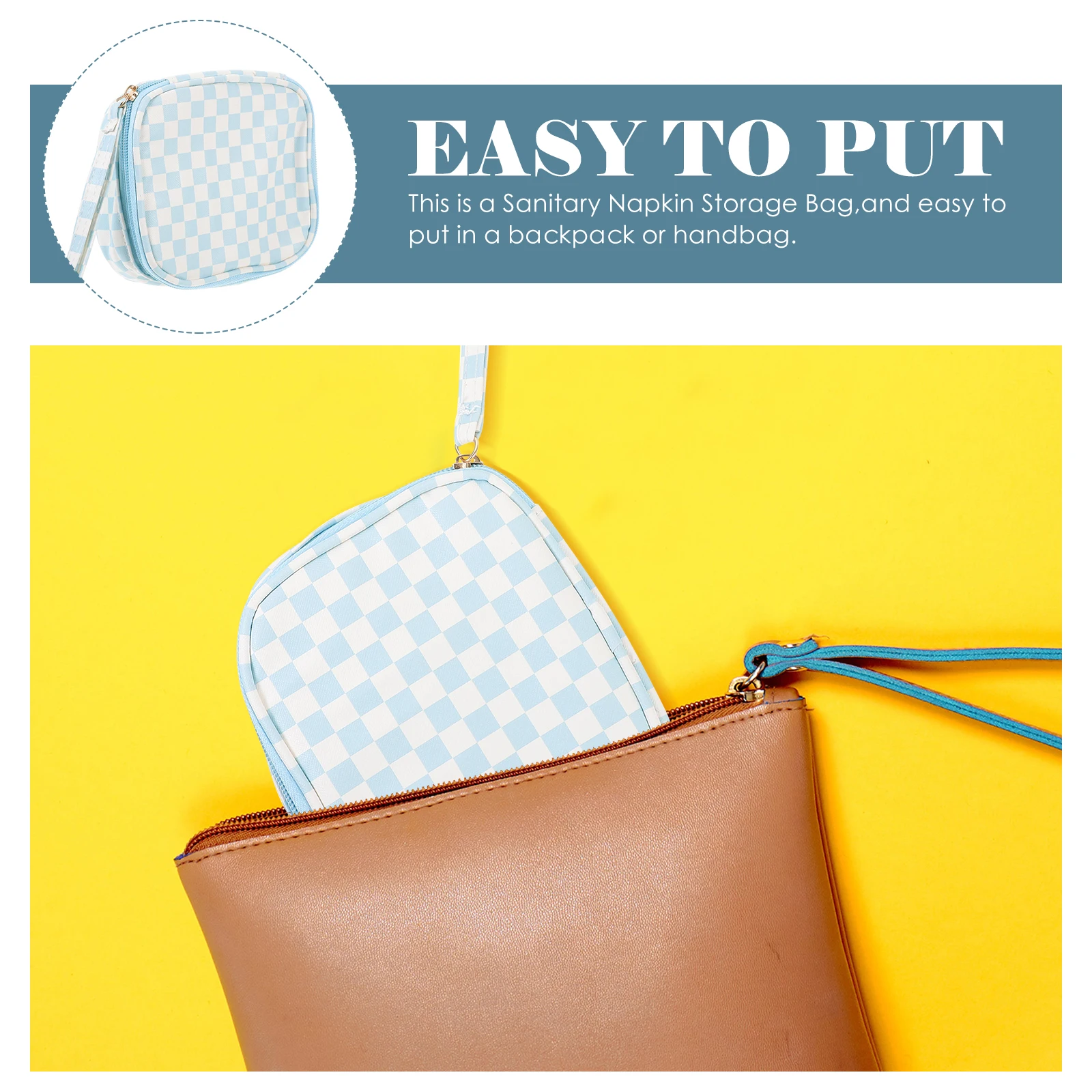 

Portable Sanitary Napkin Cute Period Pouch For Women Pu Material Storage Bag For Menstrual Pads Coins Cards Decorative