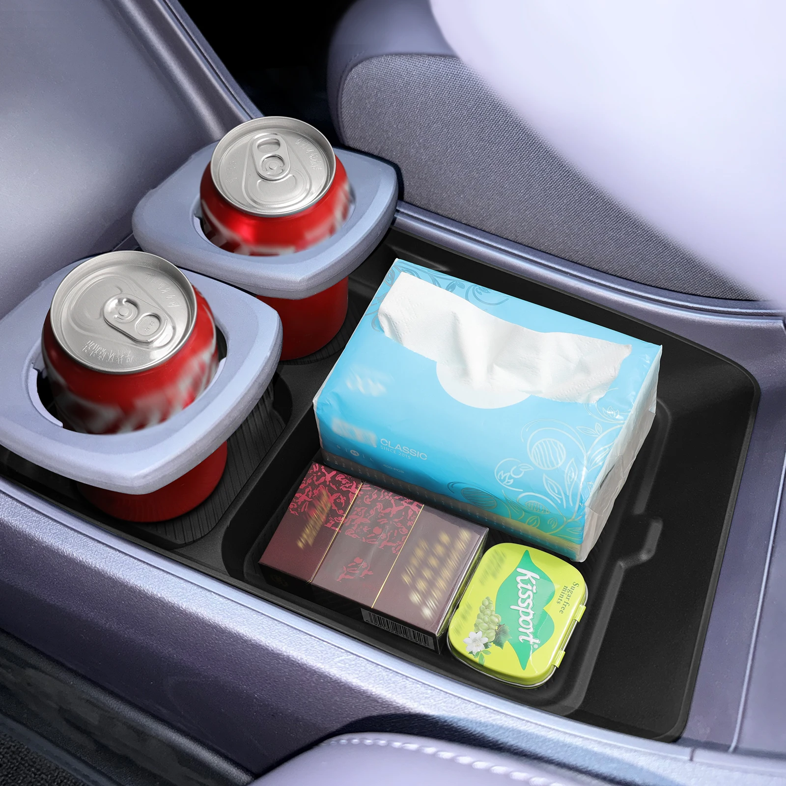Smabee für Leapmotor B10 2025 2026 Mittelkonsole Unteres Aufbewahrungsfach Auto-Innenausstattung Organizer TPE Schwarz – Detail 4