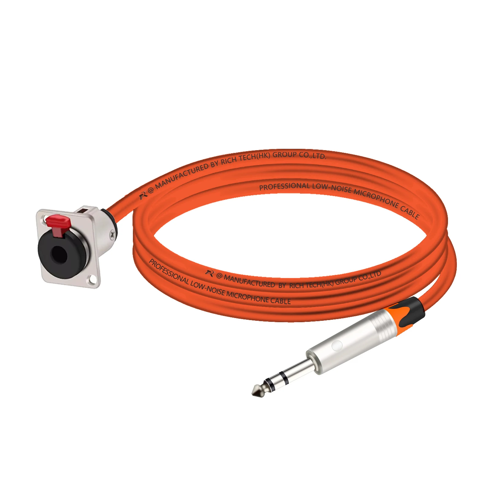 1Pc D-Type 1/4 Inch Trs Vrouwelijke Paneelbevestiging Naar 6.35Mm Mannelijke Stereo Jack Kabel Luidspreker Hoofdtelefoon Verlengingsadapter Snoer 0.2M-15M