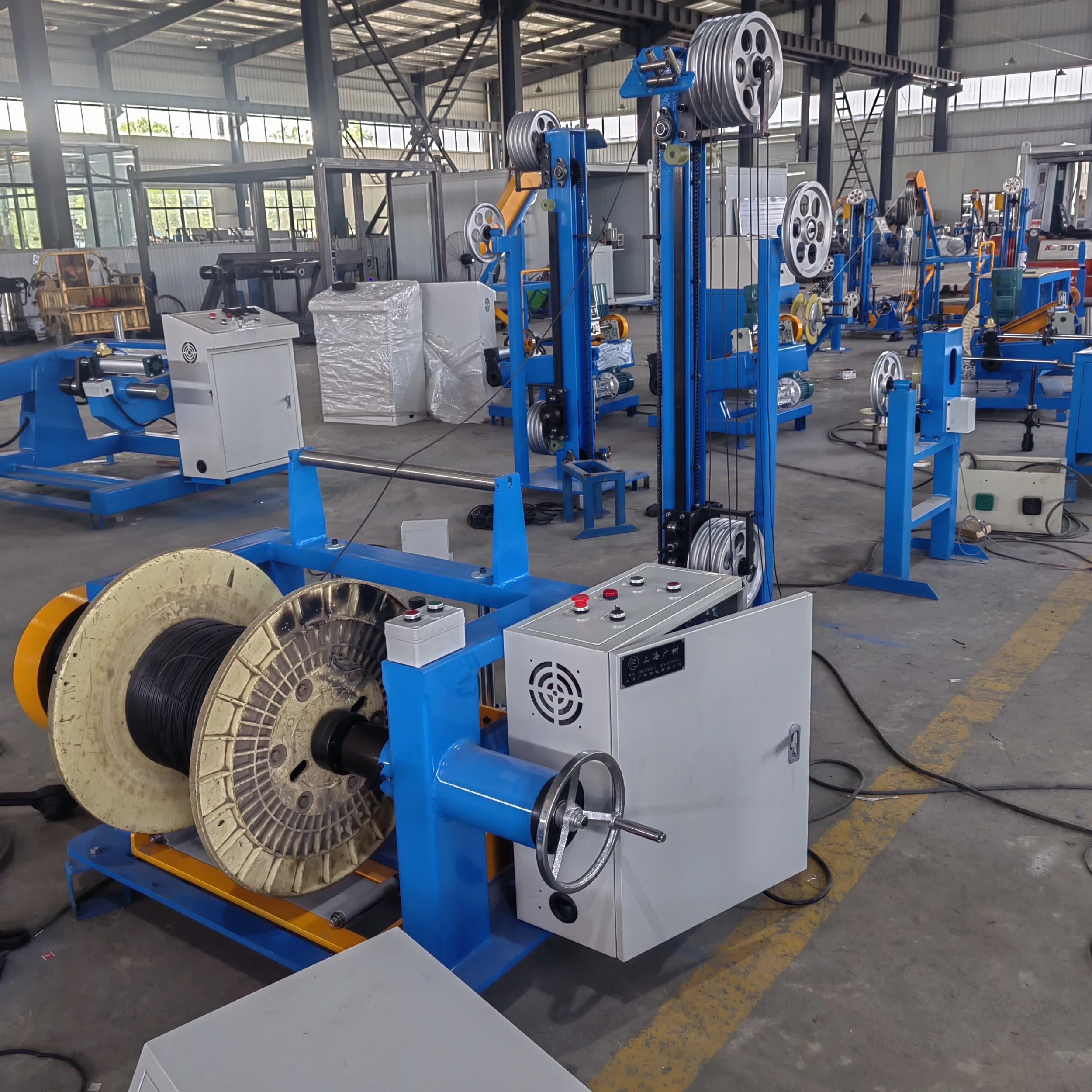 Manufacturing supporting extruder assembly line cables cnc winding machine