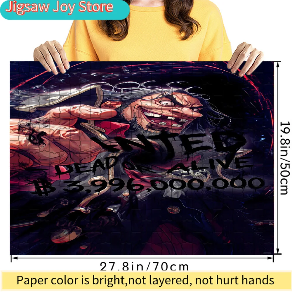 

Премиум-пазл из бумаги: Маршалл Д. Тич (Черная Борода) с темно-красной аурой и фоном с плакатом о розыске, аниме-арт высокого качества