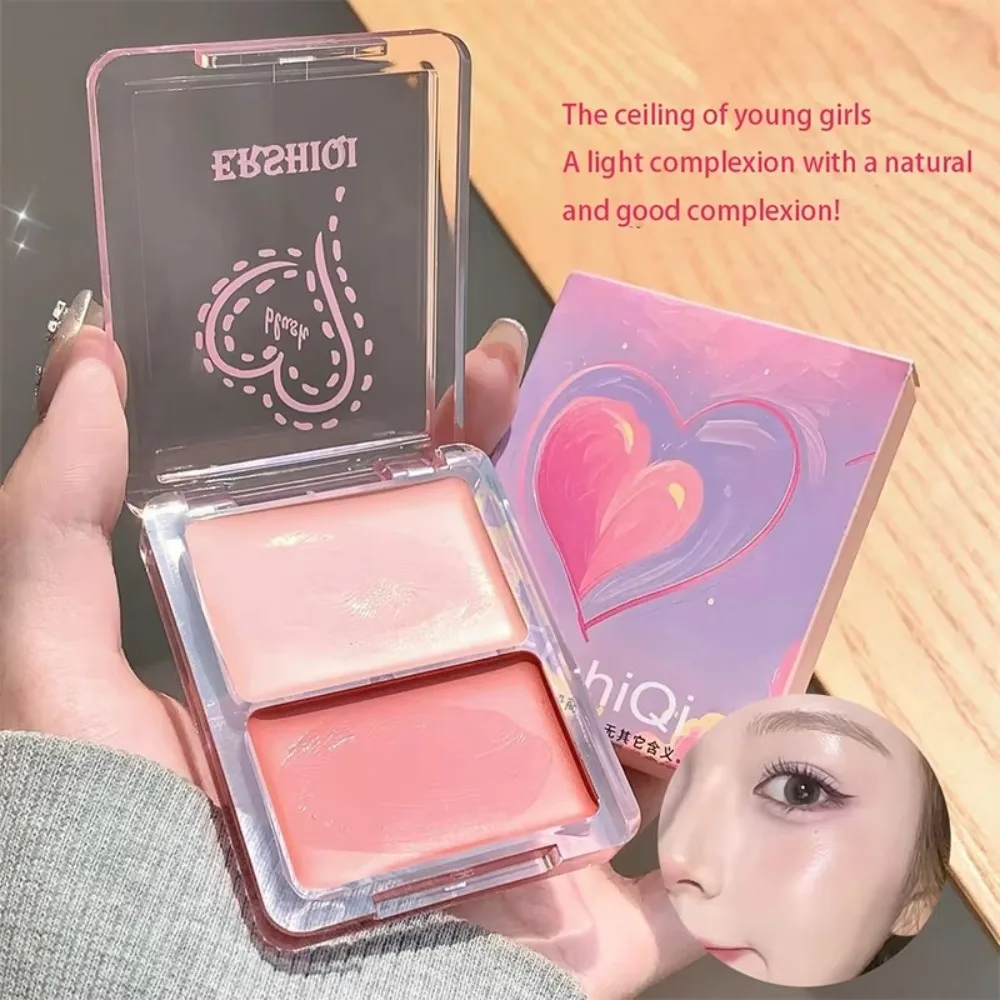 Crème de fard à joues légère à l'eau, 2 couleurs, maquillage imperméable, Rouge, hydratant longue durée, haute brillance, cosmétique pour le visage