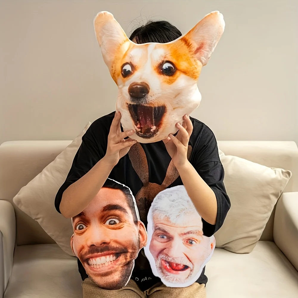 

Customizable fun photo pillows, personalized pet polypropylene plush pads, unique double-sided printing, soft knit PP