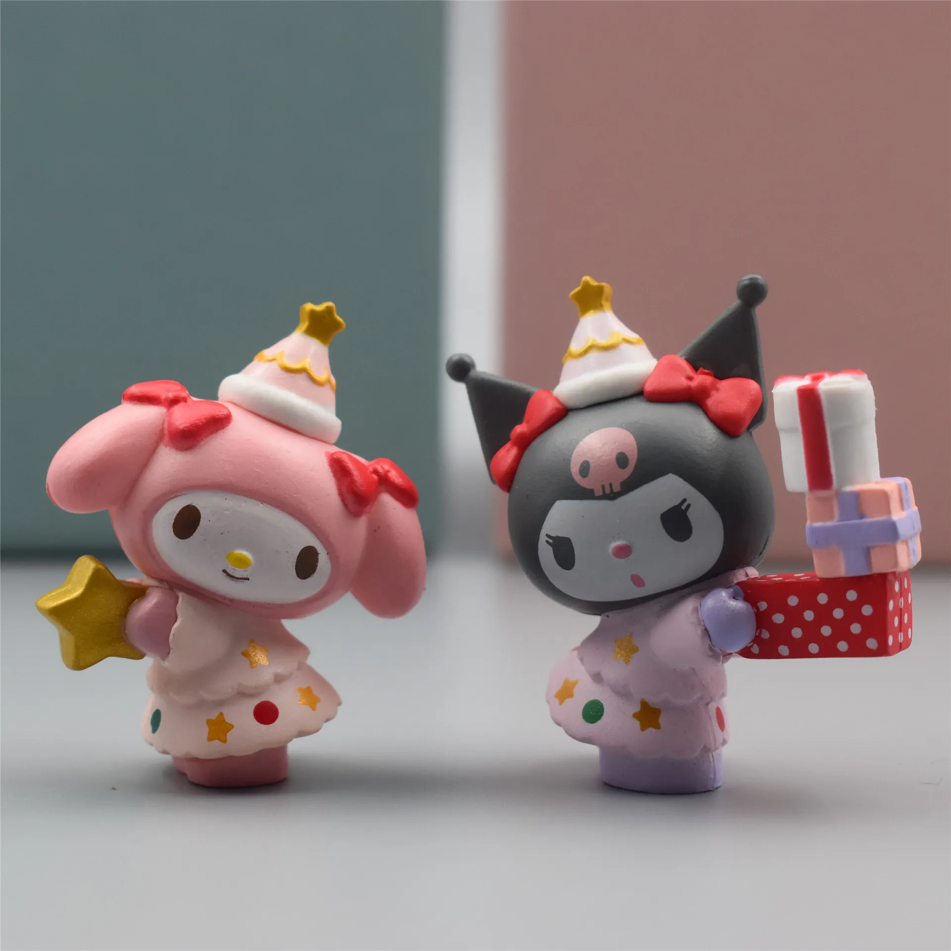 5style 5 Stück Sanrio Figuren Spielzeug Kawaii Anime Cinnamoroll Kurumi My Melody Puppe Dekorative Ornament Kinder Weihnachtsgeschenk