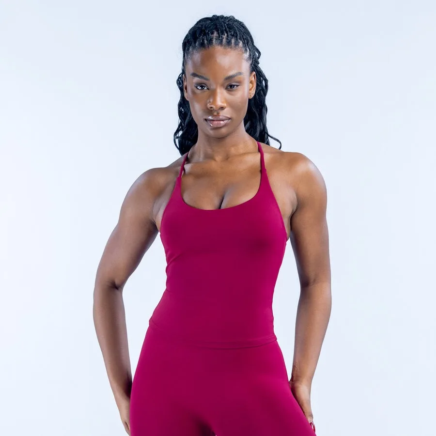 High Elastic Cross Shoulder Strap Beautiful Back Strap Chest Pad Long Tank Top Seamless Fitness Tank Top 8698
