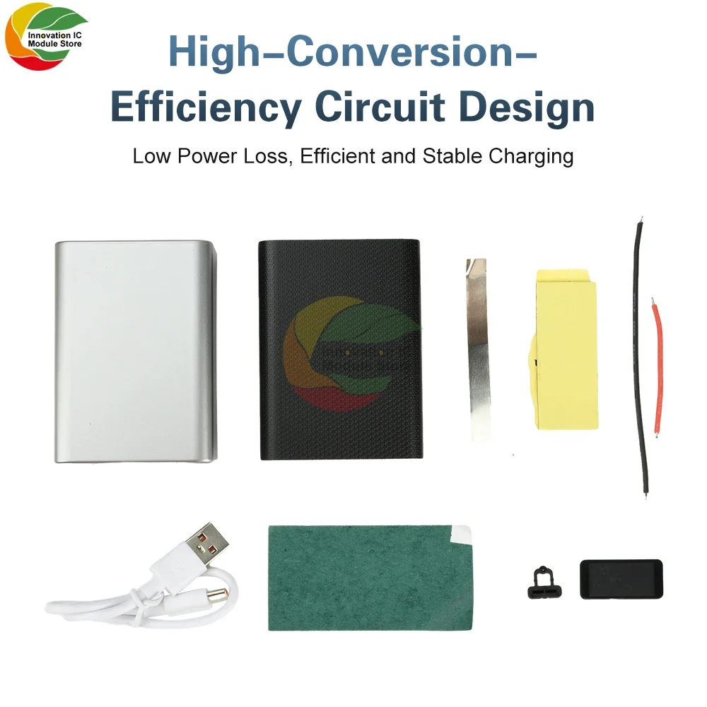 Layar Warna TFT 0,96 inci Kit Power Bank DIY Modul Pengisian Cepat 22,5W Casing Baterai 21700