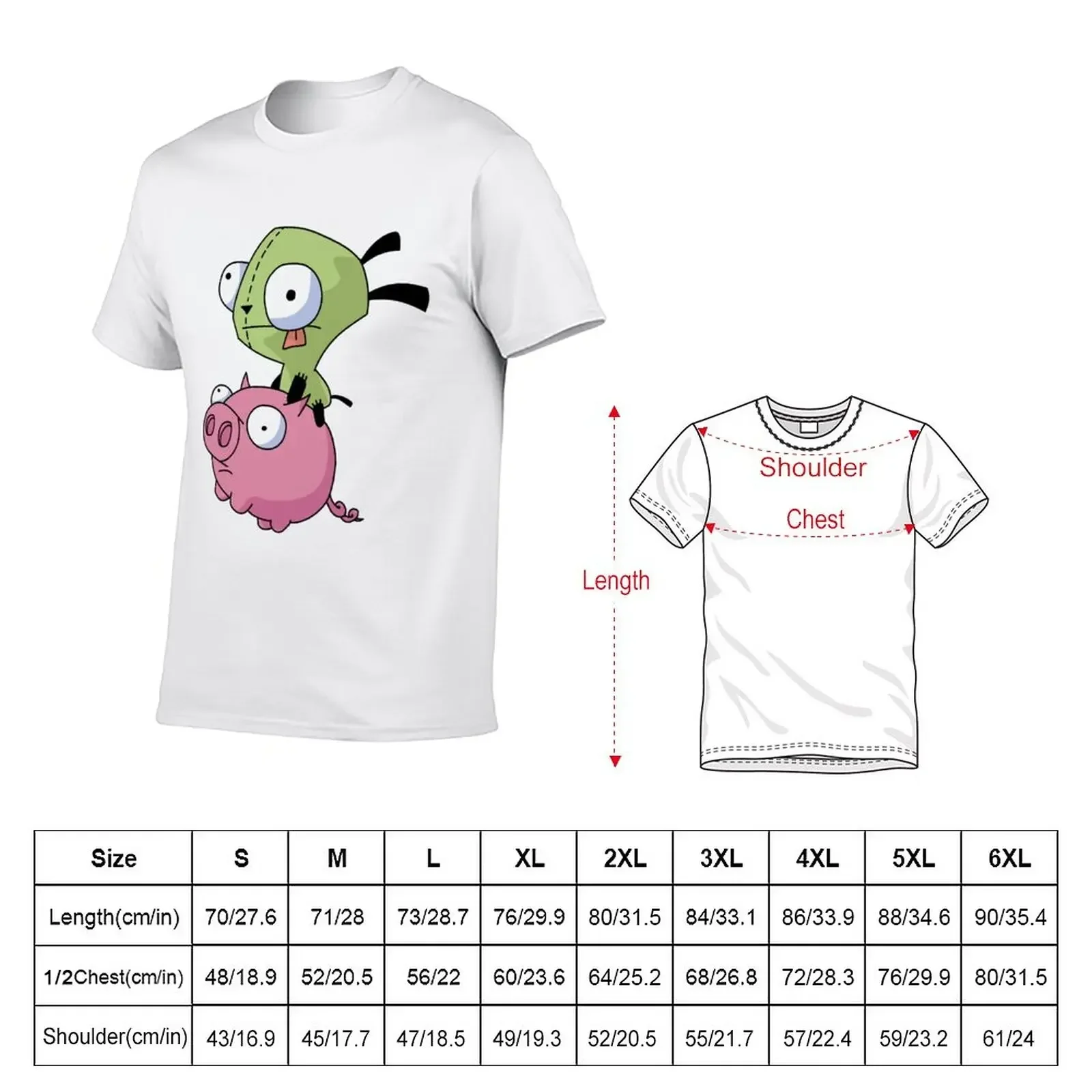 T-shirt graphique personnalisé Gir Riding Pig pour hommes, t-shirts surdimensionnés, grands et grands, microscopiques