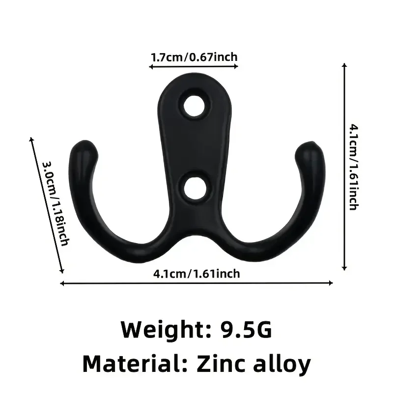 YUANJ 5個入り コートフック 壁掛け 2穴 タオルハンガー コート 帽子 衣類 家庭用収納フック 壁掛けフック ハンガー ハードウェア用