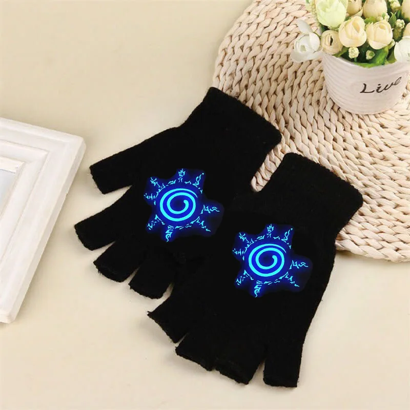 Cosplay Accessories Anime Fingerless Wrist Gloves Winter Warm Noctilucence Gloves Riding Open Fingered Protective Gloves Gifts