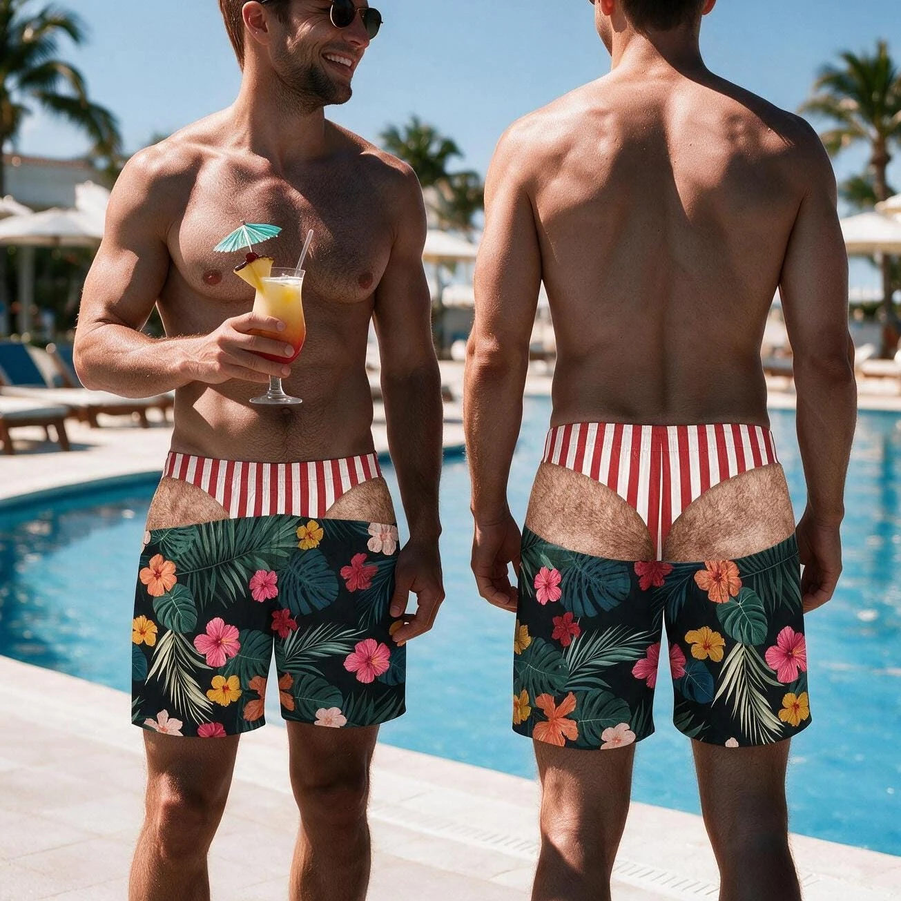 Lustige Herren-Strandshorts, personalisierte Badehosen, lustige Geschenke für Junggesellen-/Junggesellinnenabschiede oder Geburtstage, lustige Herren-Badebekleidung – Detail 4