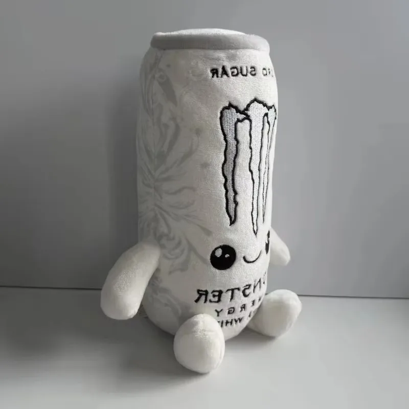 Simulation White Energy Drink Can Shaped Plush Toys Zero Sugar Theme Soft Stuffed Doll Desktop Ornament Holiday Gifts For Fans