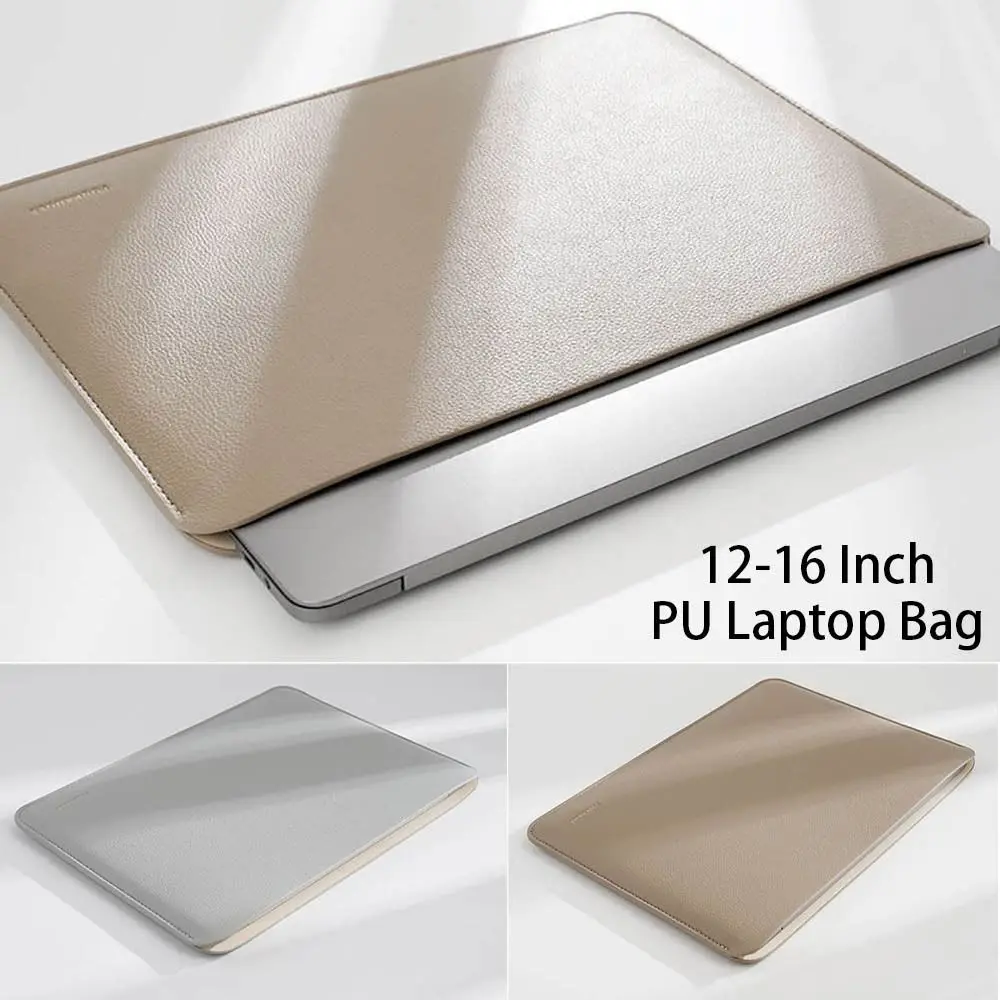 New PU Laptop Bag Shockproof Ultra Thin Laptop Sleeve Case Large Capacity Business Tablet Protective Pouch Laptop