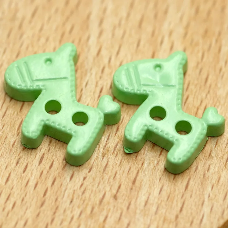 Cute Horse Shape Resin Buttons Set - 2-Hole Colorful Decorative Buttons for Kids' Clothing Garment Accessories