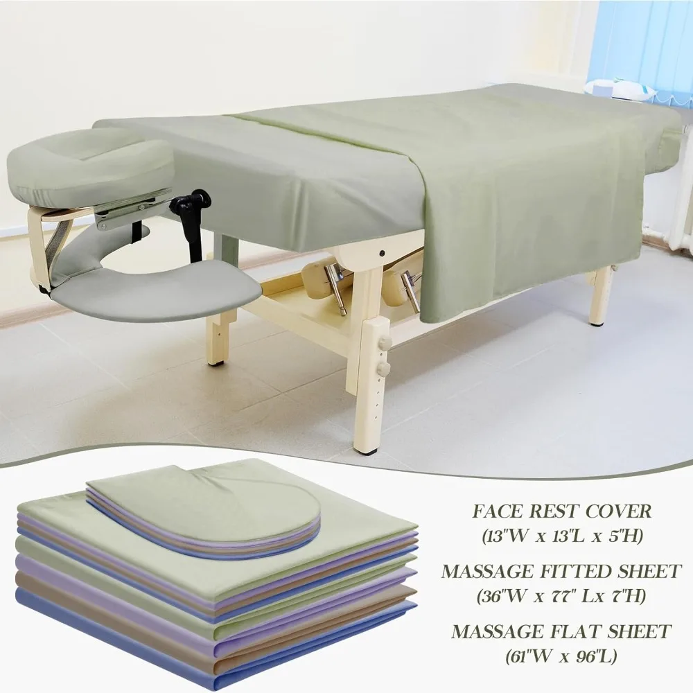 24 Pcs 8 Sets Massage Table Sheets Set Include Massage Bed Sheets Bed Cover Massage Face Rest Cover Spa Bed