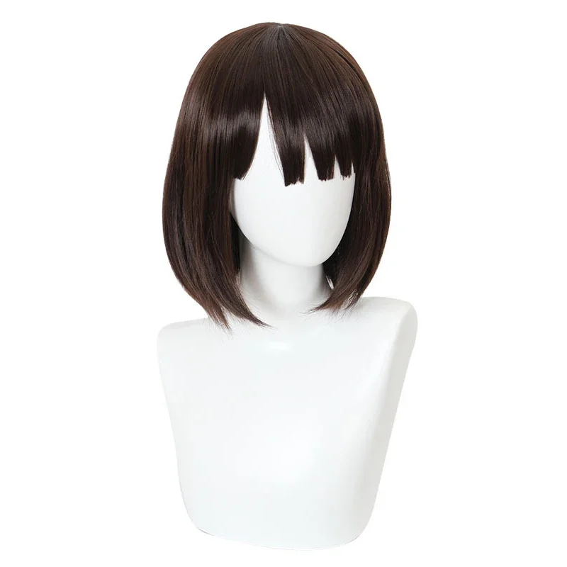 Anime Saenai Heroine No Sodate-kata Cosplay Megumi Kato Wig Halloween Party Cosplay Short Brown Hair Role Playing Wigs   Wig Cap