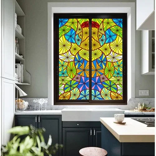 Custom wonderful custom color art glass sliding door window porch partition background wall screen ceiling church old glass