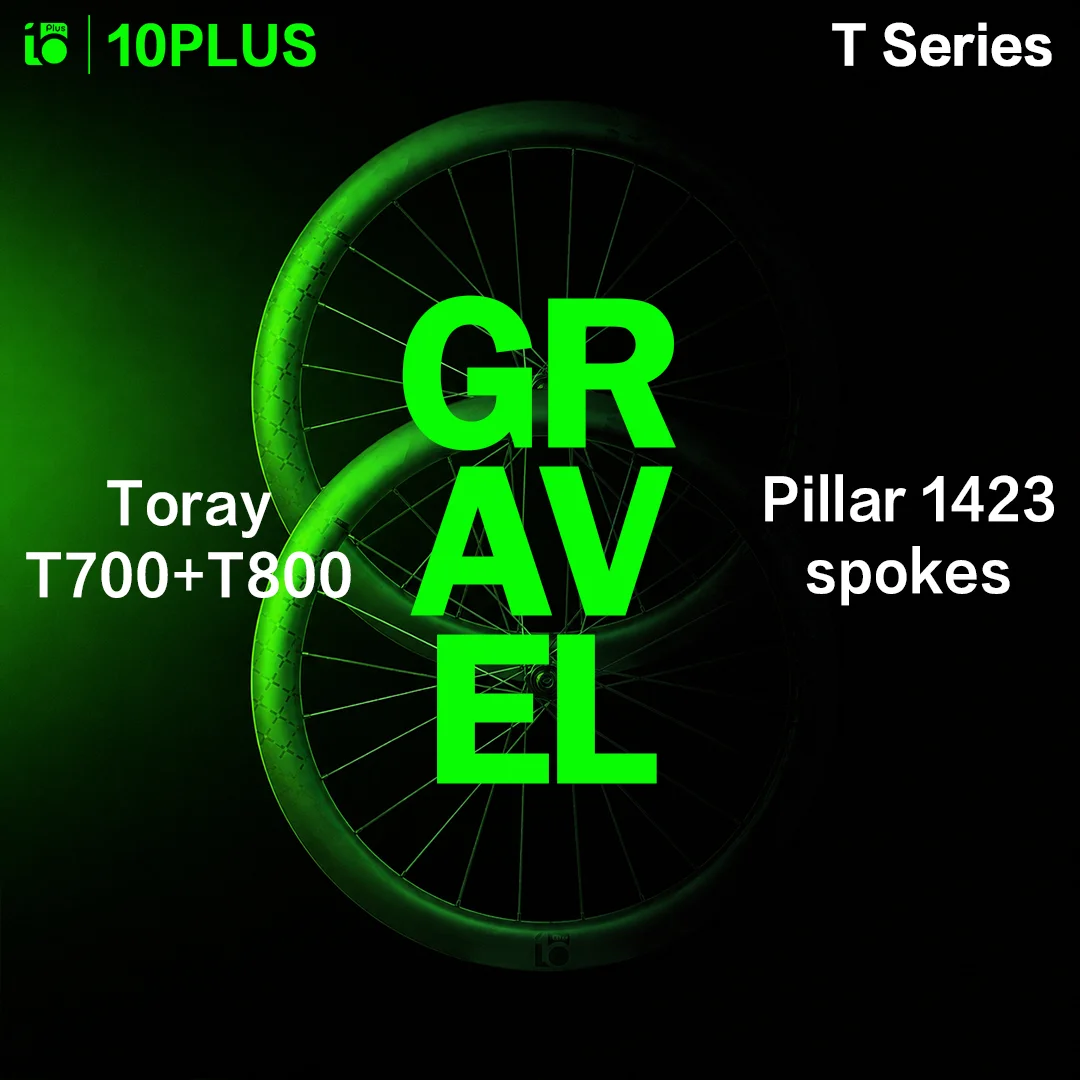 10PLUS Gravel Carbon Wheel Set 700C Disc Brake Center Lock Tubeless Ready 36T Star Ratchet Freehub 38mm 45mm Pillar Spokes