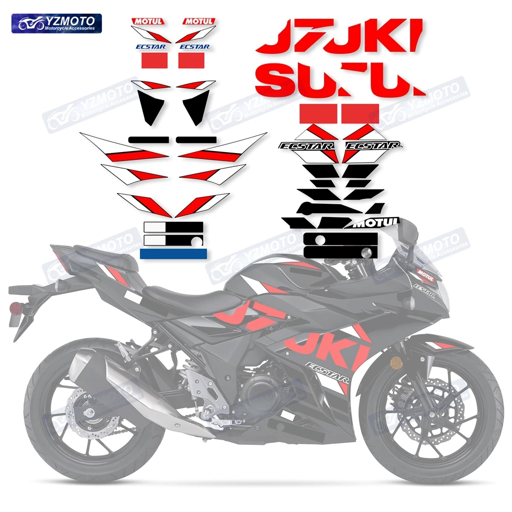 Dla GSX250R GSX-250R GSX R 250 odblaskowa naklejka motocykl wyścigowy karoseria Fairing wodoodporna kalkomania zestaw dekoracji