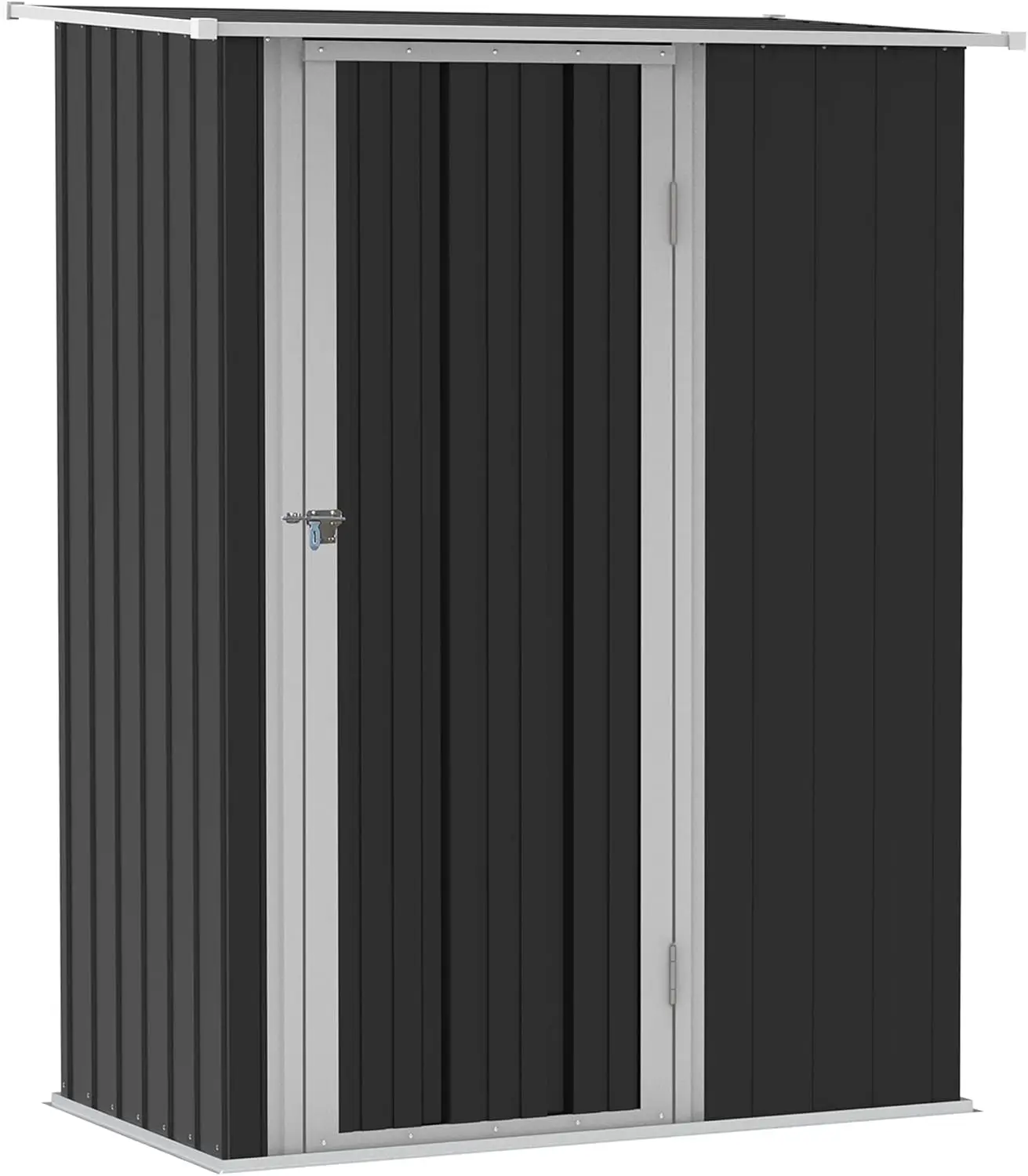 

Outsunny 4.7' X 3' Outdoor Storage Shed, Galvanized Metal Utility Garden Tool House, 2 Vents And Lockable Door For Backyard,