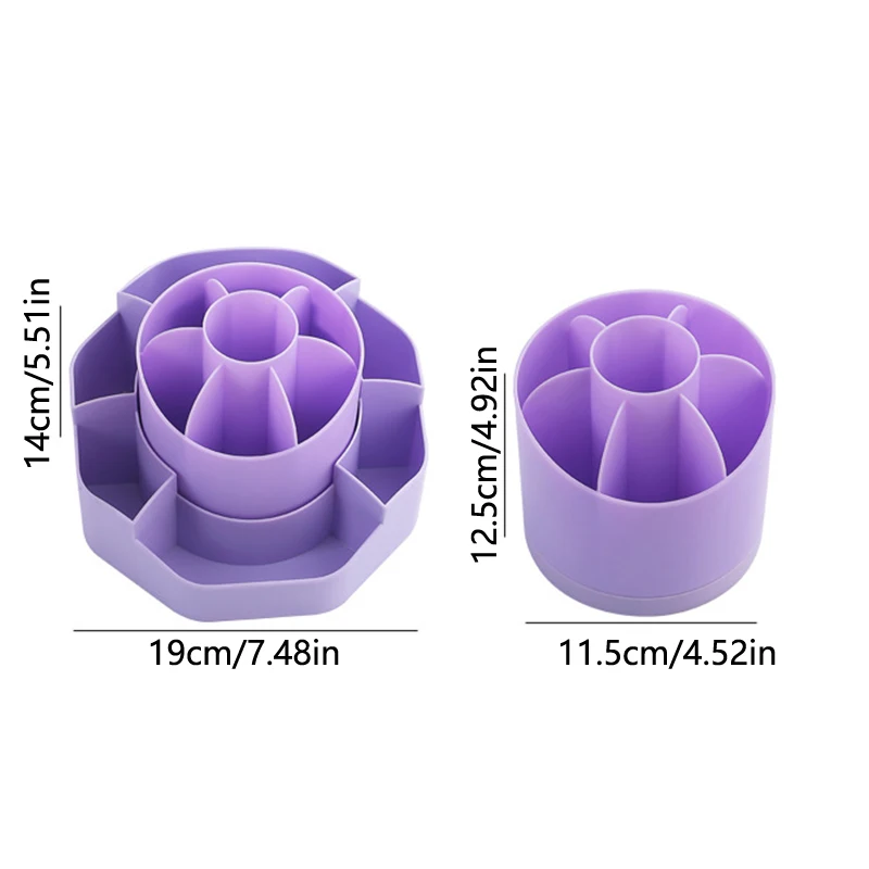 Suporte de caneta destacável para mesa, suporte de lápis 2-em-1, 13 slots, rotação de 360 graus, organizador de mesa