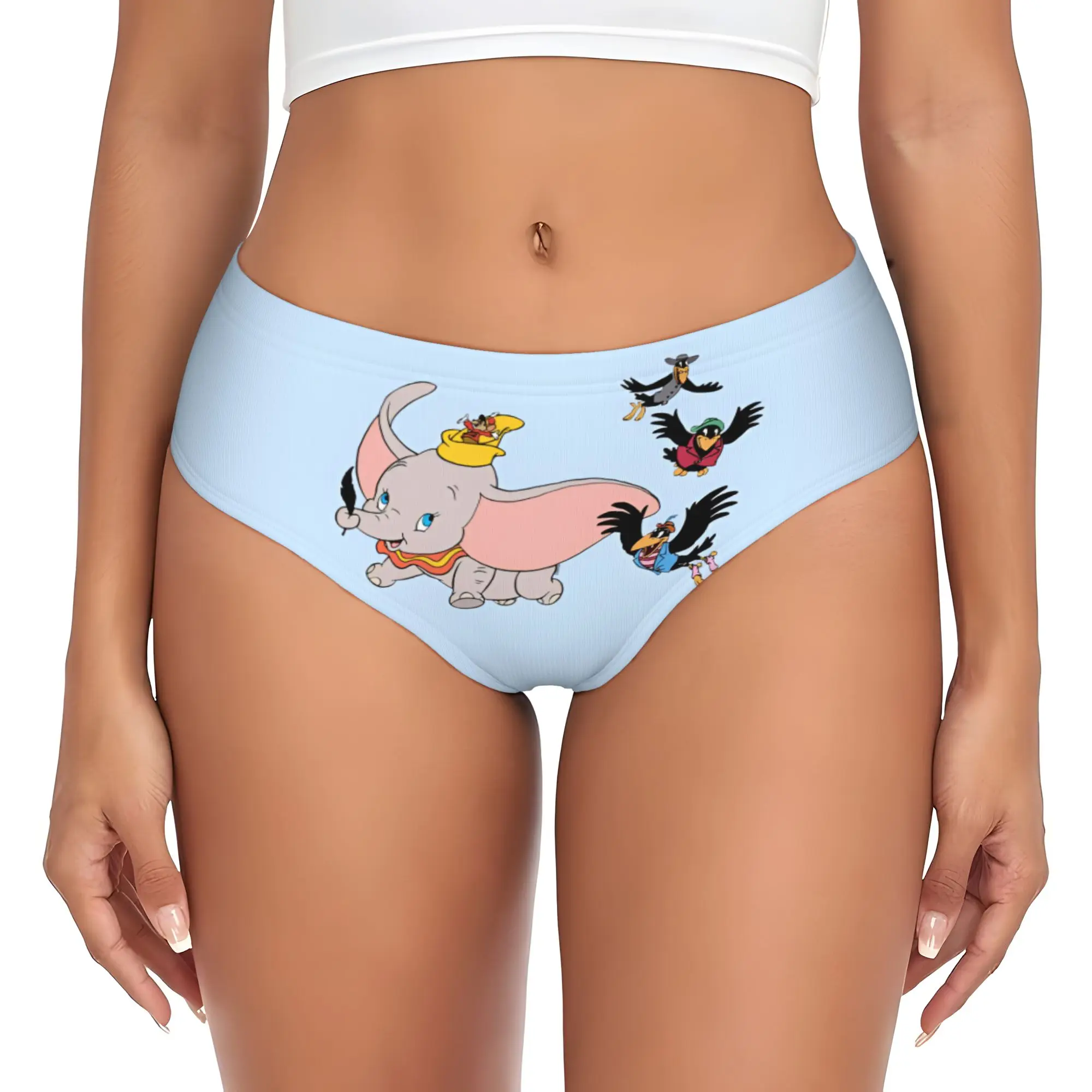 Braguitas de Dibujos Animados Personalizadas para Mujer, D-Dumboes, Elásticas, Lindas, con Estampado de Elefantes
