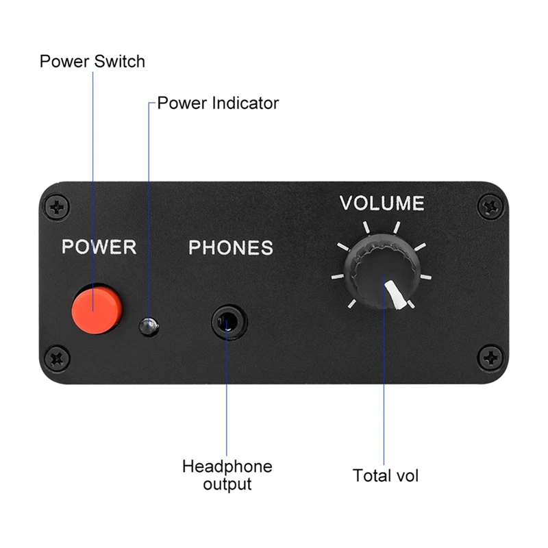 AU-10X NE5532 preamplifikatör kulaklık amplifikatörü Amp kulaklık amplifikatörü kurulu kazanç 20Db RCA 3.5MM ses kontrolü ab tak