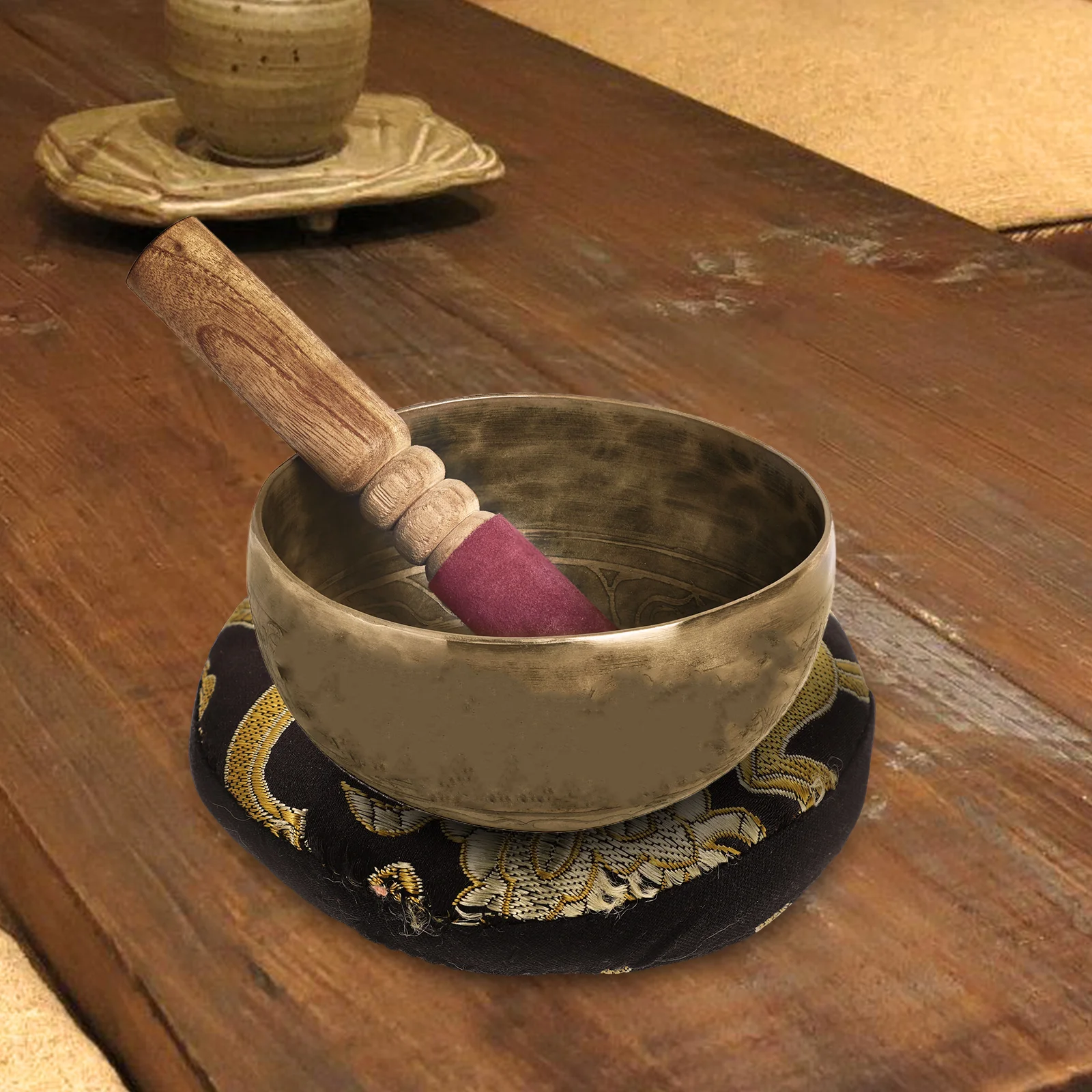 

Wooden Fish Mat Tibetan Singing Bowl Supplies Cushion Sound Temple Pad Accessories