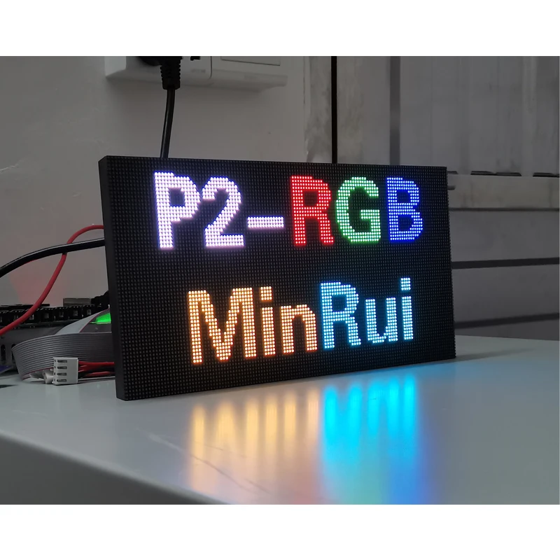 AiminRui P2 Indoor SMD LED Module / Panel 256x128mm Full Color Display 3in1 1/32 Scan HUB75E 128x64 Pixels Matrix RGB