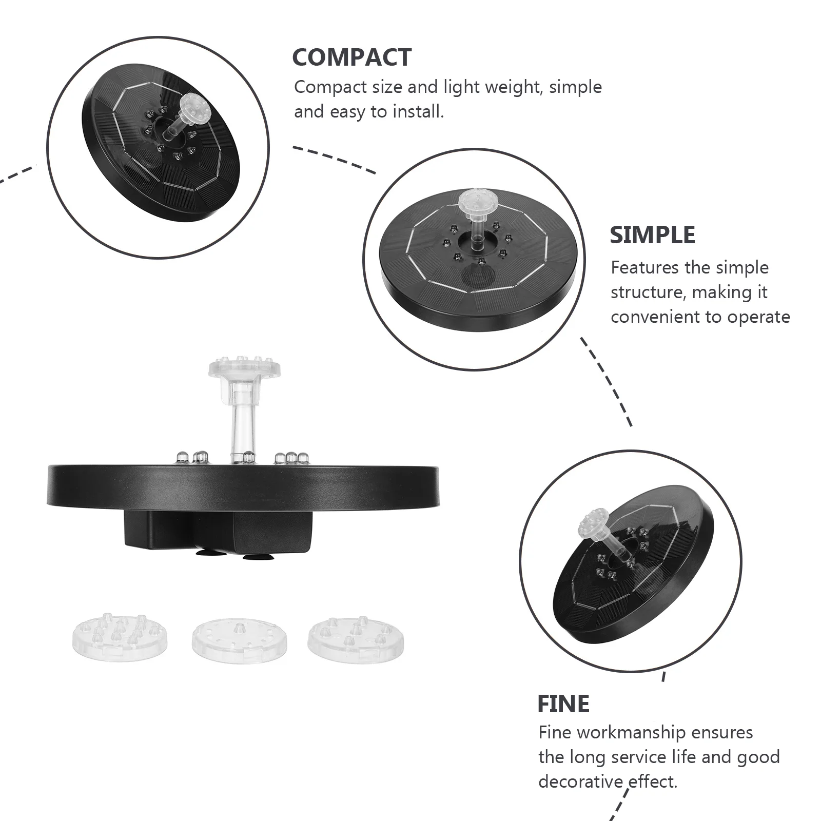 

Outdoor Solar Fountain Creative Pond Fountain LED Light Garden Decoration Energy Saving Durable Solar Powered Water Pump