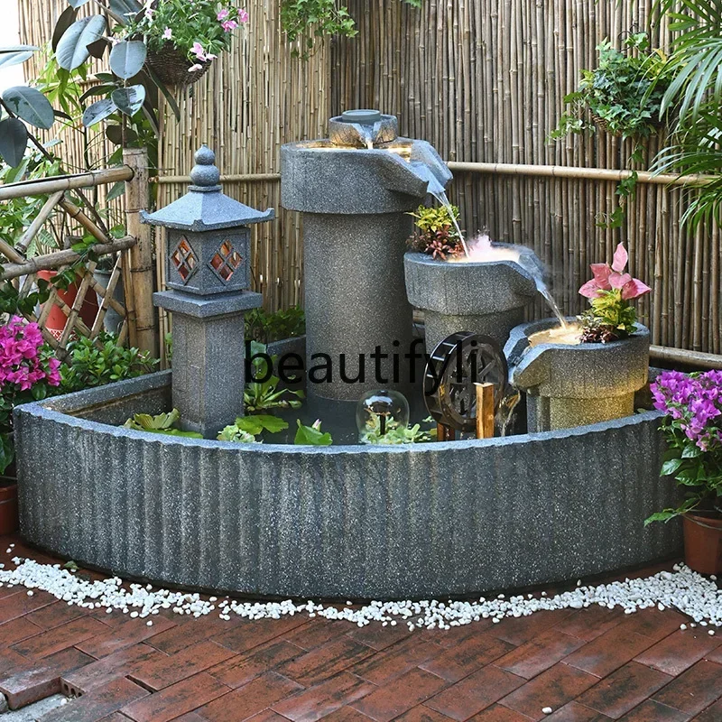 

XZQPastoral rockery fish pond circulating water fountain landscaping outdoor courtyard garden water feature decoration
