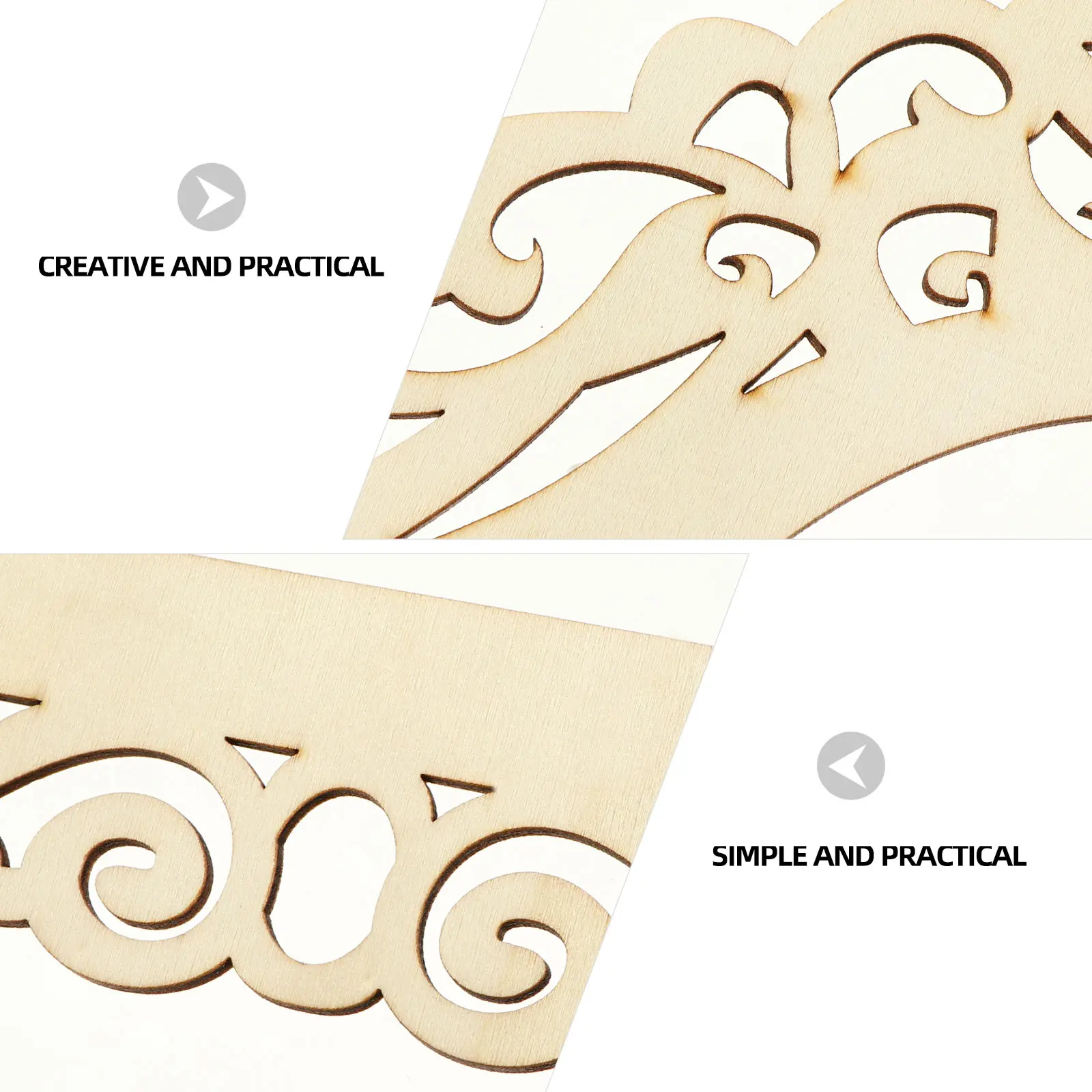 

3Pcs Wood Frame Chip Unfinished Wooden Cutouts DIY Handcraft Supplies Photo Frame Ornament for Wedding Birthday Party Christmas