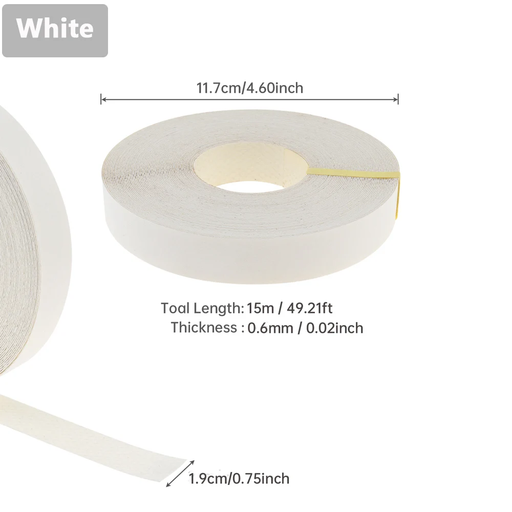 1.9 Cm X 15m Hot Melt Adhesive Melamine Edge Banding Flexible Veneer Edging for Plywood Table / Cabinet, Pre-glued Veneer Edging