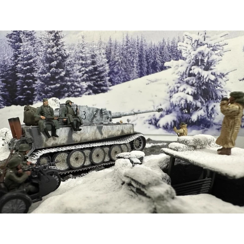 Nowy malowany model w skali 1:72 6 szt Niemieccy żołnierze zimowi Żywiczne figurki akcji Zabawki Lalki Scena Akcesoria Wyświetlacz Prezenty Fani Pokaż