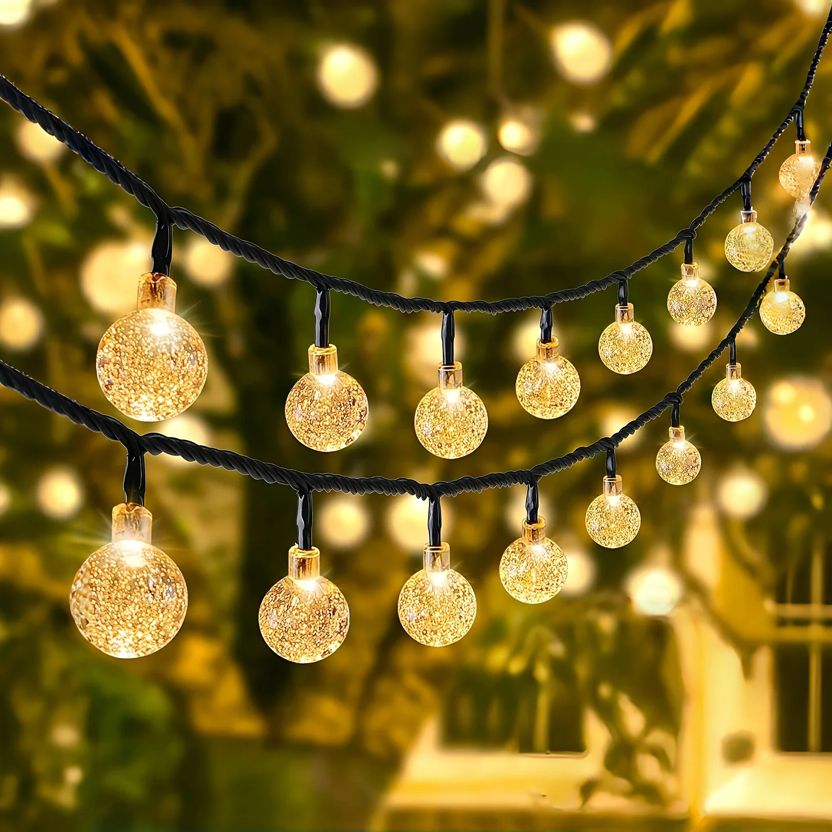 20/50/100 LED Outdoor Solar Bubble Ball Light String Festival Courtyard Garden Party Summer Wedding Decoration Hanging Light
